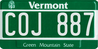 VT license plate COJ887