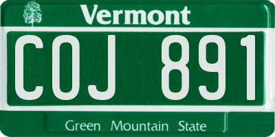 VT license plate COJ891