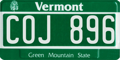 VT license plate COJ896