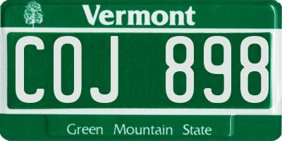 VT license plate COJ898