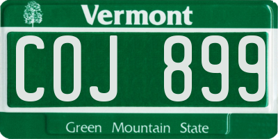 VT license plate COJ899