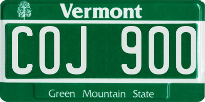 VT license plate COJ900