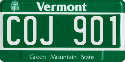 VT license plate COJ901