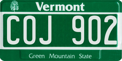 VT license plate COJ902