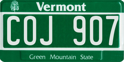 VT license plate COJ907