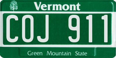 VT license plate COJ911