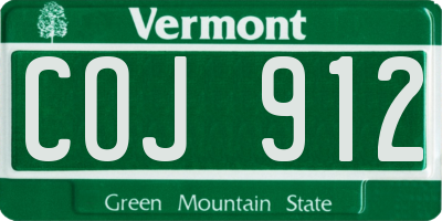 VT license plate COJ912