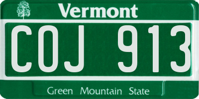 VT license plate COJ913