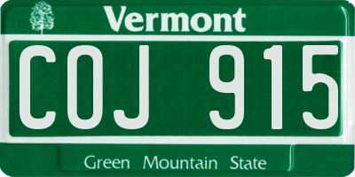 VT license plate COJ915