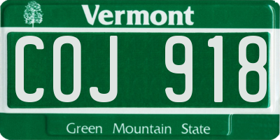 VT license plate COJ918