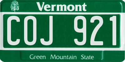 VT license plate COJ921