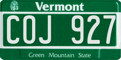 VT license plate COJ927
