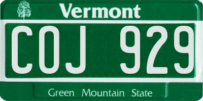 VT license plate COJ929