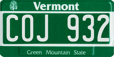VT license plate COJ932