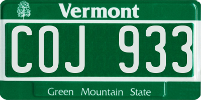 VT license plate COJ933