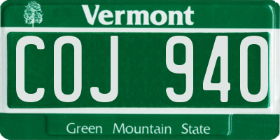 VT license plate COJ940