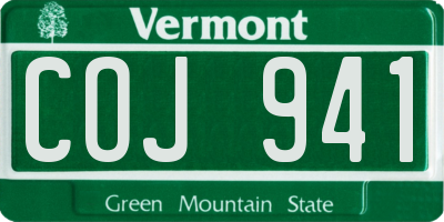 VT license plate COJ941