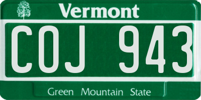 VT license plate COJ943