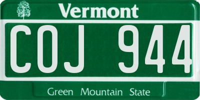VT license plate COJ944
