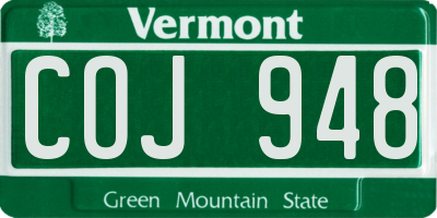 VT license plate COJ948