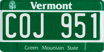 VT license plate COJ951
