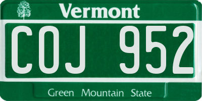 VT license plate COJ952