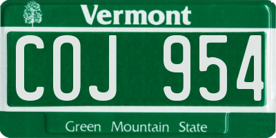 VT license plate COJ954