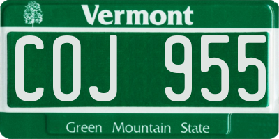 VT license plate COJ955