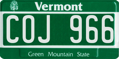 VT license plate COJ966