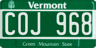 VT license plate COJ968