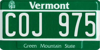 VT license plate COJ975