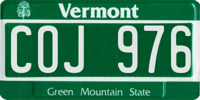 VT license plate COJ976