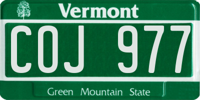VT license plate COJ977