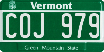 VT license plate COJ979