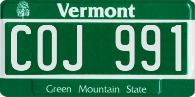 VT license plate COJ991