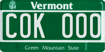 VT license plate COK000