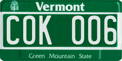 VT license plate COK006