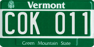 VT license plate COK011