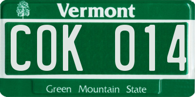VT license plate COK014