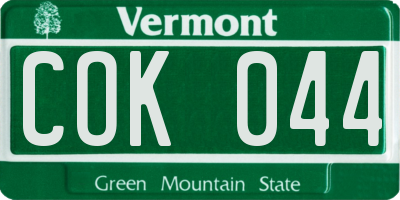 VT license plate COK044
