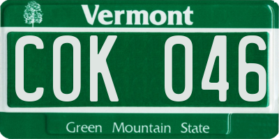 VT license plate COK046