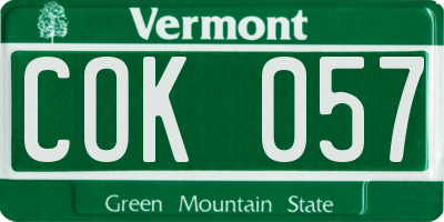 VT license plate COK057