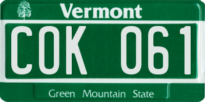 VT license plate COK061