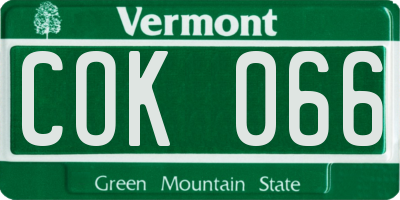 VT license plate COK066