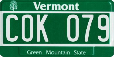 VT license plate COK079