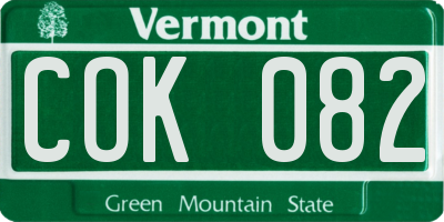 VT license plate COK082