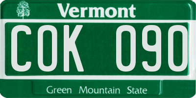 VT license plate COK090