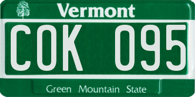 VT license plate COK095