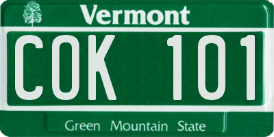 VT license plate COK101