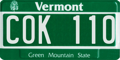 VT license plate COK110